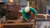 worker wearing hard hat